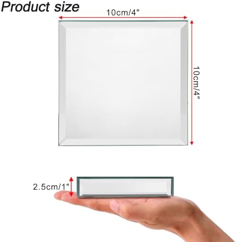 Hipiwe 2 Pack Square Mirror Display Risers Stand