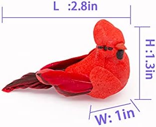Berfutall Red Cardinal Clip On Christmas Tree Ornament - Set of 12