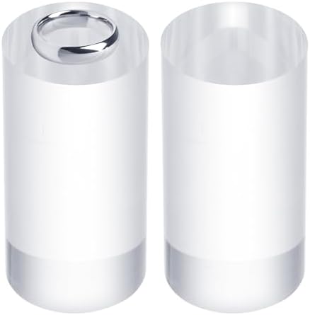 Uxcell 2pcs Acrylic Cylinder Display Blocks 30x60mm Clear Jewelry Stand Base for Rings and Cosmetics