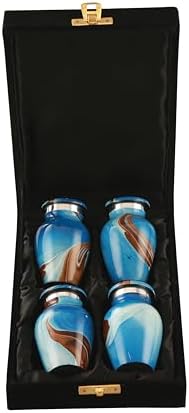 Ocean Tides Keepsake Urns Set of 4 Blue Design 5