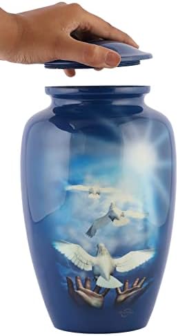 Blue Hummingbird Decorative Urn for Human Ashes Large