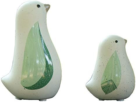 Unique Sitting Birds Figurines Set of 2