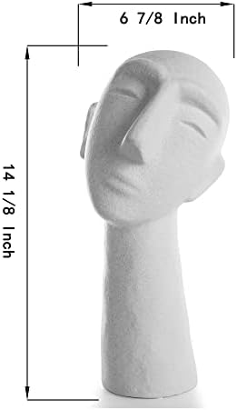 Abstract Ceramic Head Sculpture 14 Inch Modern Home Decor