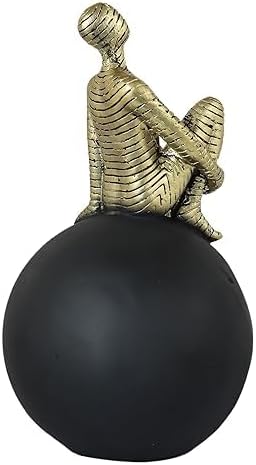 Thinking Lady on Ball Showpiece Multicolor 9 Inches