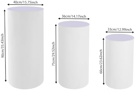 3Pcs Cylinder Pedestal Stands for Wedding Party Decor