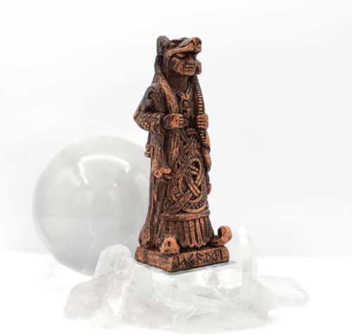 Dryad Design Skadi Statue - Norse Goddess Winter Figurine 4 Inch Tall Wood Finish