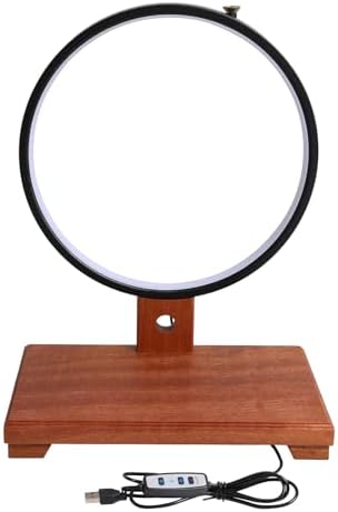 Shakyamuni Buddha Statue with LED Halo and Wooden Base