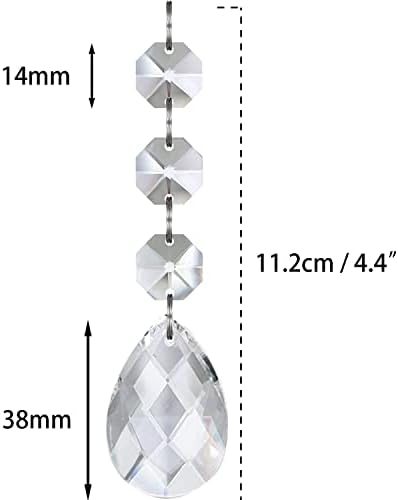 Jishi 30pk Crystal Teardrop Ornaments for Christmas Tree Decorations