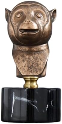 Chinese Zodiac Animal Head Sculptures with Bronze Finish and Marble Base