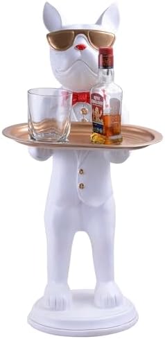 Cool Dog Statue with Plate for Home Decor