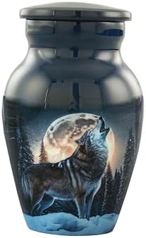Midnight Wolves Mini Urns Set of 2 - Dark Blue