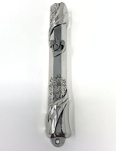 My Daily Styles Mezuzah Case - Metal Silver-Tone Jewish Blessing Home Decor