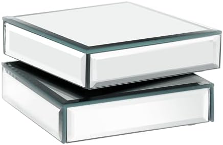 Hipiwe 2 Pack Square Mirror Display Risers Stand