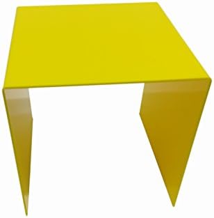 Yellow Acrylic 3-Sided Display Riser 3 Inch Cube