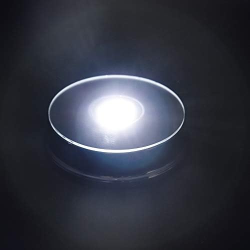 LED Black Display Base with White Light Stand - 3 AAA Battery Powered Pedestal