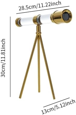 Qianly Glass Telescope Statue Decor for Living Room