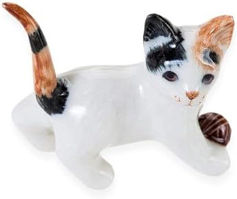 WitnyStore Tiny 1 Inch Calico Tricolor Shorthair Cat Play Ball Figurine