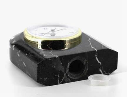 KhanImports Beige Marble Urn Clock 1 Cubic Inch