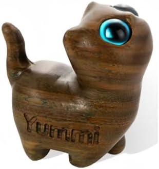 Custom Small Wooden Cat Sculpture Cute Desk Decor 1