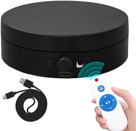 ComXim Motorized Rotating Display Stand with Remote Control and Knob Speed Adjustment