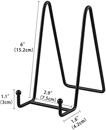 Iron Plate Easel Stand for Display - 6 Inch Black 6 Pack