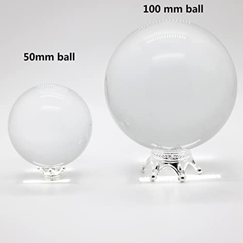 2 Sizes 10 Pcs Metal Silver Crystal Ball Stands for Display