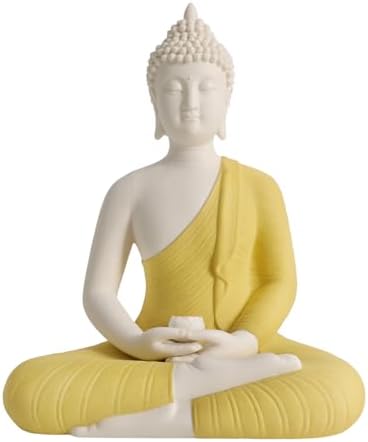 Shakyamuni Buddha Statue with LED Halo and Wooden Base
