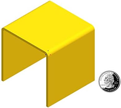 Yellow Acrylic 3-Sided Display Riser 3 Inch Cube