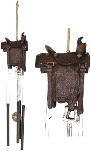 Ebros Gift Farm Country Rustic Horse Saddle Wind Chime