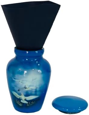 Serenity Dove Painted Mini Cremation Urn - Solid Aluminum