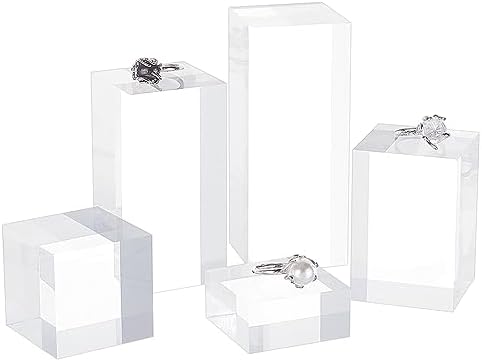 BENECREAT 5Pcs Acrylic Cube Display Stand