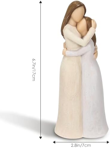 Mother and Daughter Figurines Resin Sculpted Hand Painted Home Decor Statue