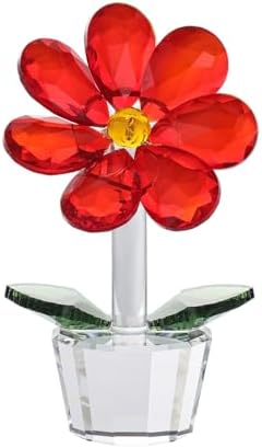 Crystal Flower Figurine Faceted Glass Decor Ornament for Her