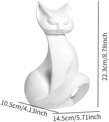 Cat Sculpture Resin Craft Figurine Decor for Home Office Bedroom