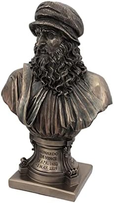 Italian Renaissance Artist Leonardo Da Vinci Figurine Bronze Resin Statue