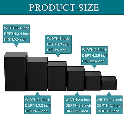 Thyle 12 Pcs Square Acrylic Risers Display Stands