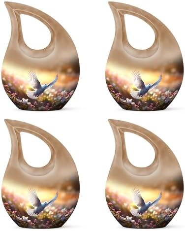 Mini Urns for Ashes Set of 4 - Cremation Keepsakes for Adult Remains