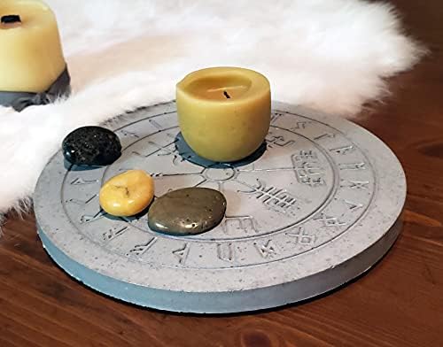 Viking Vegvisir Stone Altar Display Riser Black