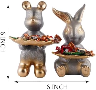 Iconic E Craft Set of Two Decorative Rabbit Statues