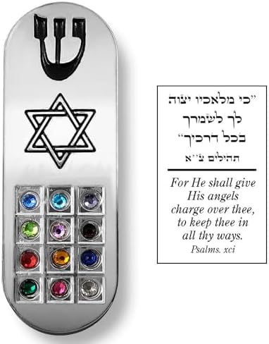 Protection Car Mezuzah with Prayer Scroll and Star of David Judaica Gift