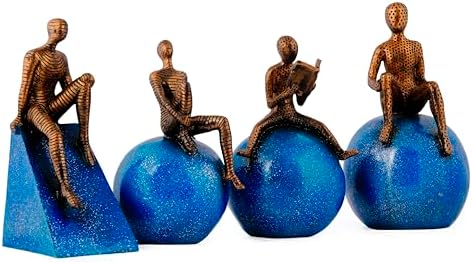 Heritage Handicraft Resin Man Sitting Ball Figurine Set of 4