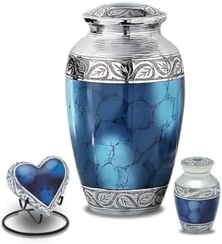 Grecian Blue Decorative Urns Set