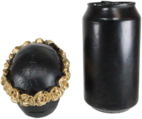 Ebros Gift Day of The Dead Copper Rose Black Skull Figurine 425 Inch