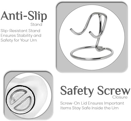 Beach Sunset Blue Large Cremation Urn for Human Ashes - Decorative Memorial Combo 10inch 200lbs 4 Keepsake 3inch