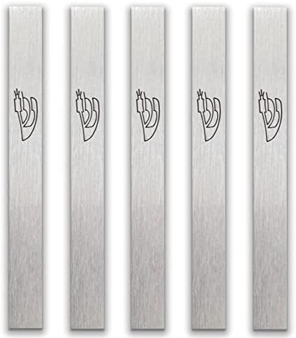 5 Pack Waterproof Aluminum Mezuzah Cases with Double-Sided Tape