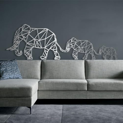 Cadeali Elephant Metal Wall Art - 30 W x 10 H