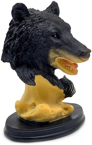 Black Bear Head Statue Figurine Home Decor