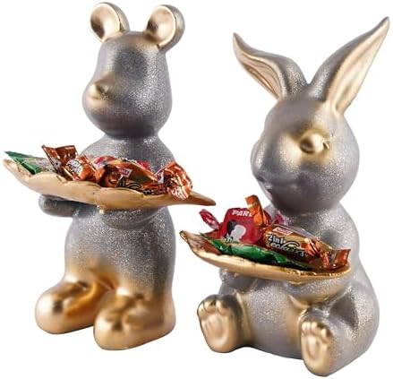 Iconic E Craft Set of Two Decorative Rabbit Statues