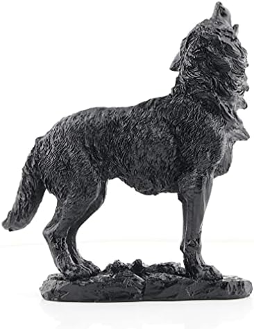 Black Howling Wolf Statue Home Decor Figurine