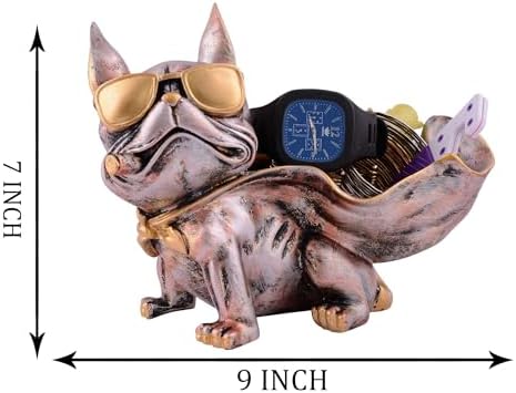 Cute Cool Dog Sculpture with Plate for Home Decor 1